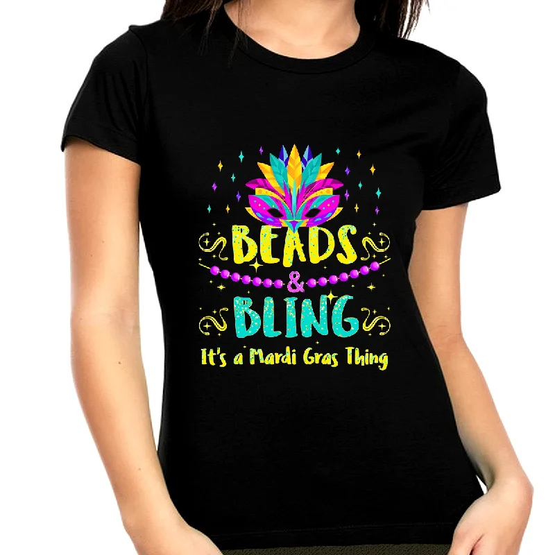 Plus Size Mardi Gras Shirt Beads and Bling It's a Mardi Gras Thing Mardi Gras Outfit for Women Plus Size